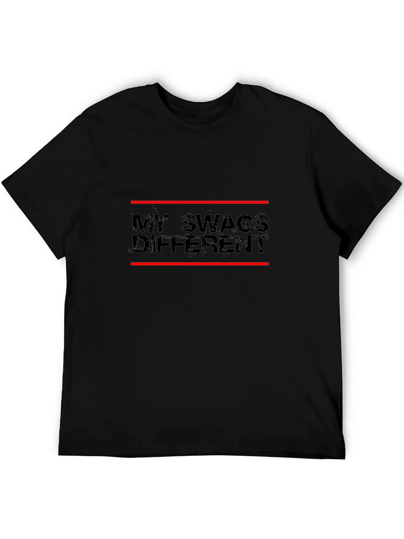 My Swags Different Graphic Tee - Black Casual T-Shirt
