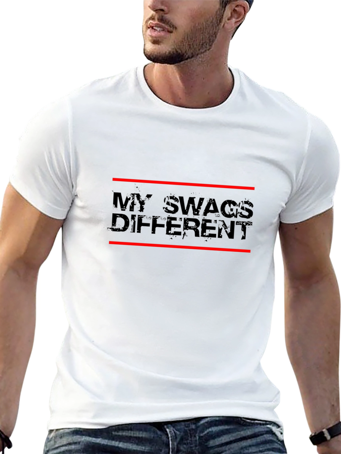 My Swags Different Graphic Tee - Black Casual T-Shirt
