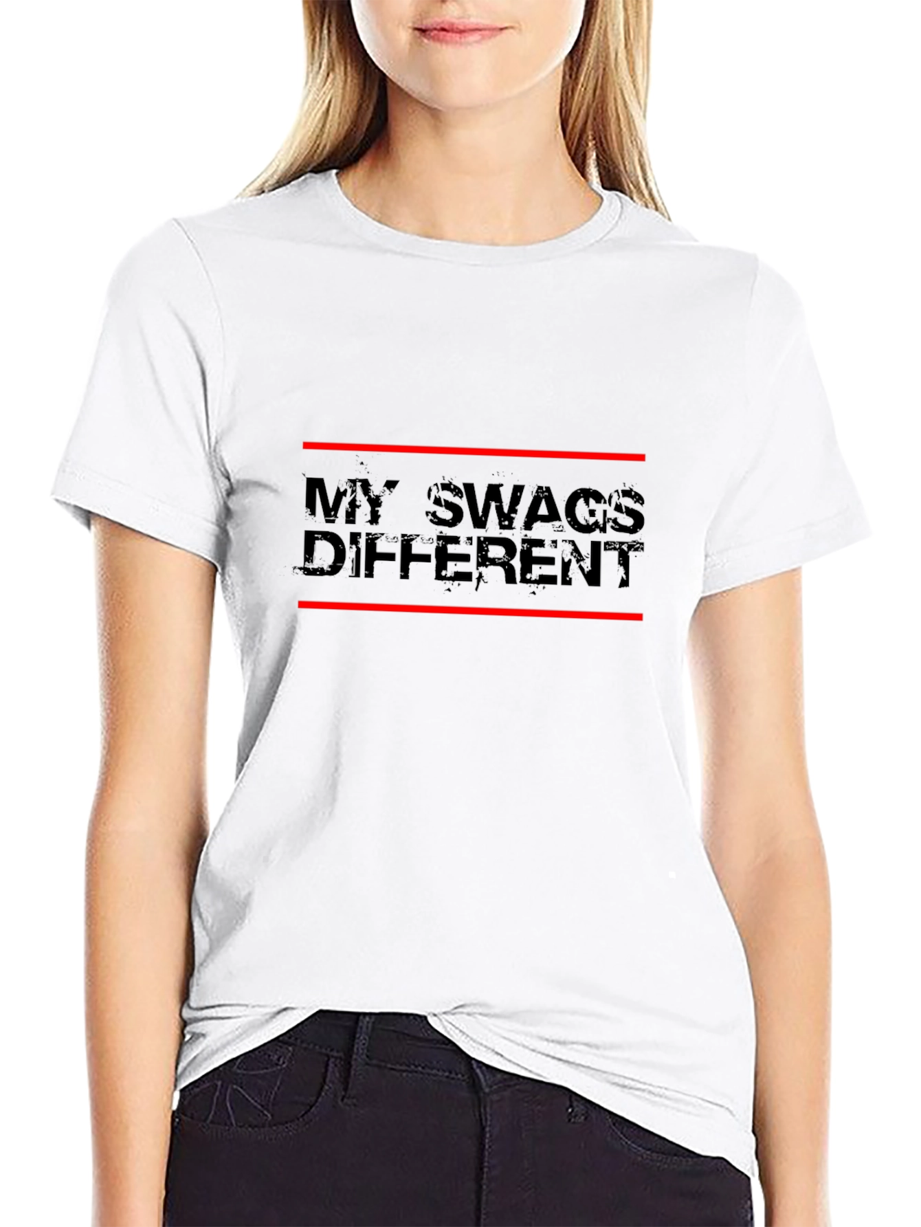 My Swags Different Graphic Tee - Black Casual T-Shirt