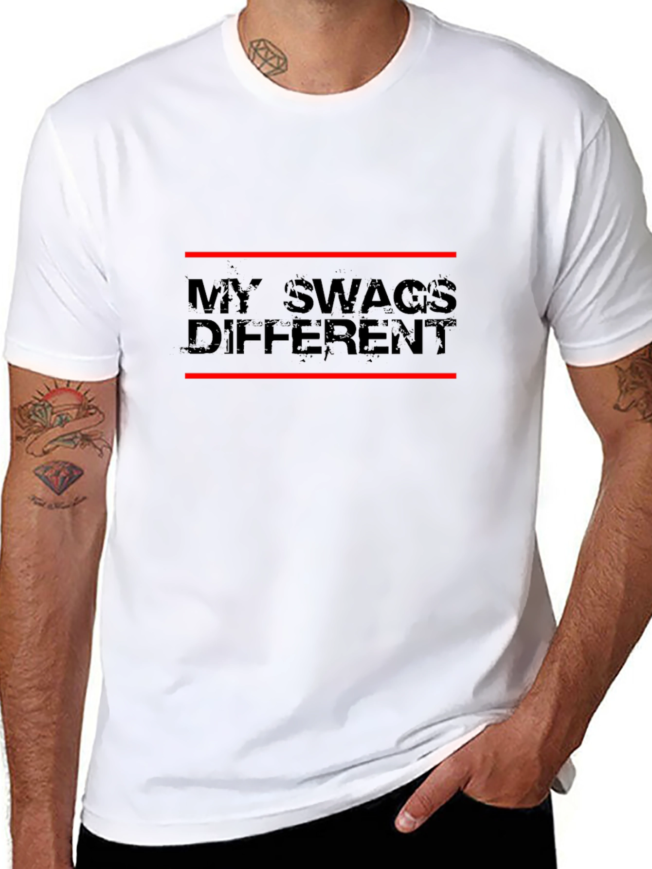My Swags Different Graphic Tee - Black Casual T-Shirt