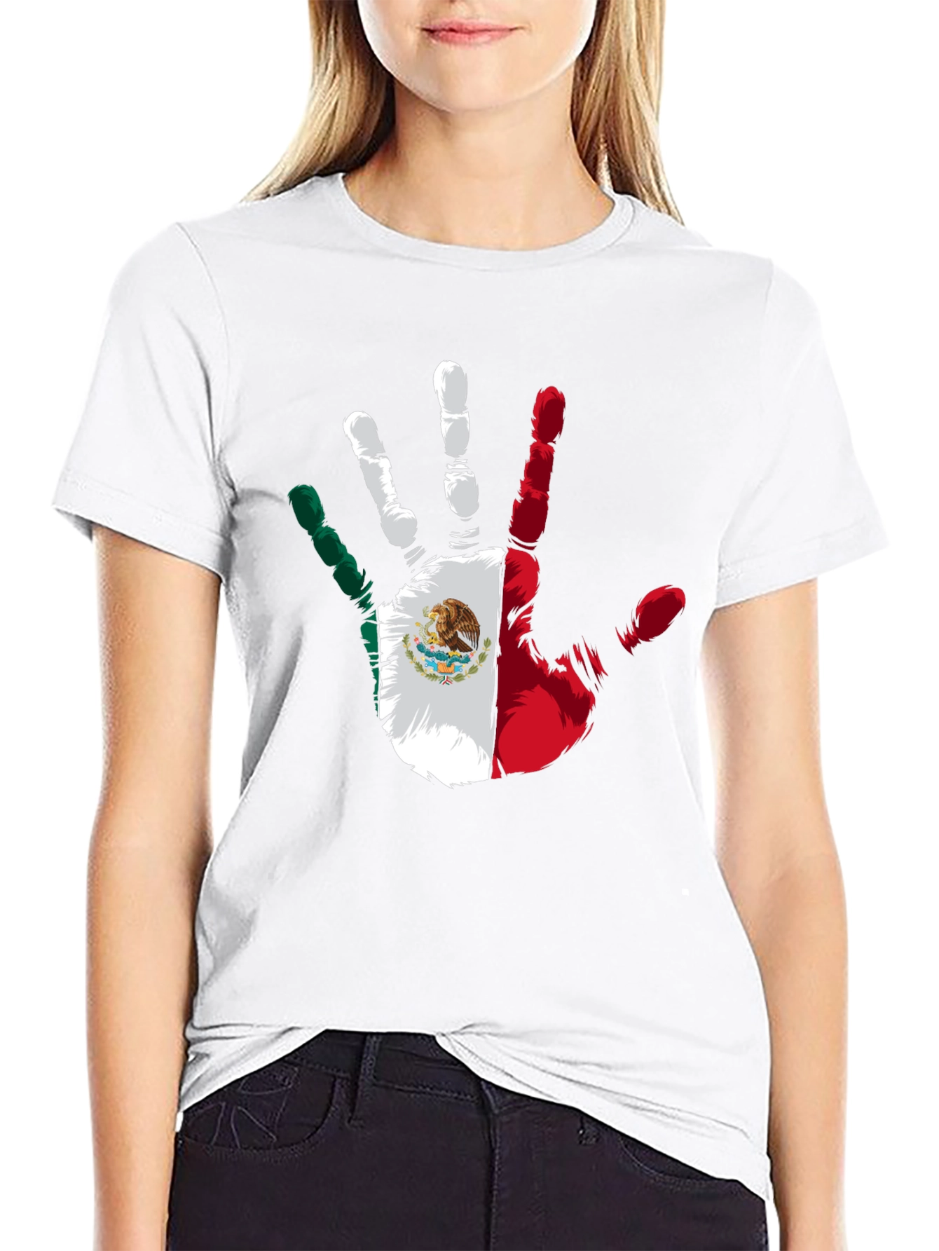 Mexican Flag Hand Print Tee