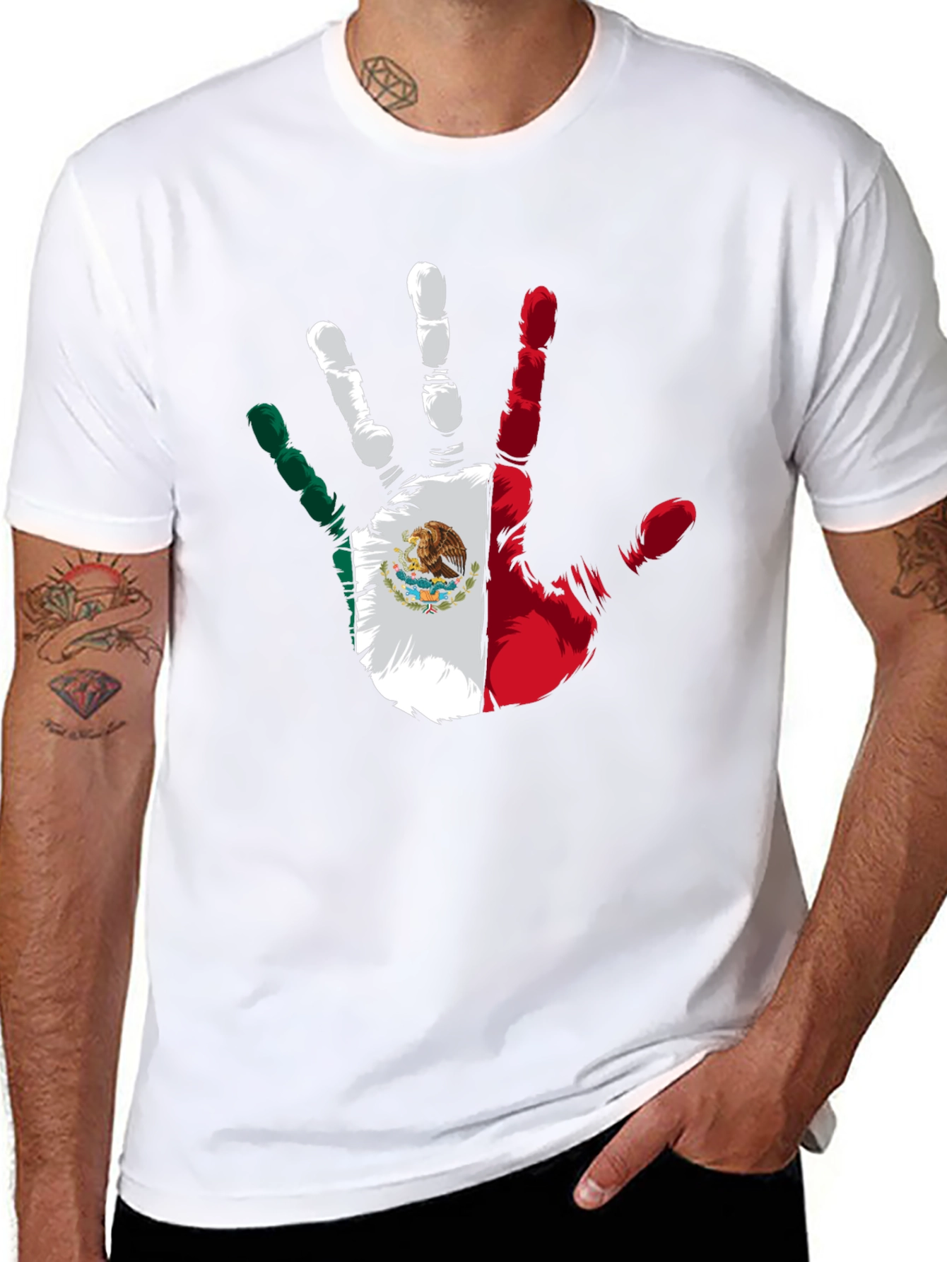 Mexican Flag Hand Print Tee