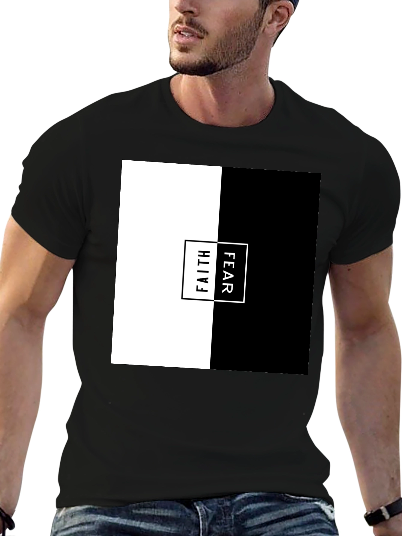 Faith Over Fear Graphic Tee - Mens Black T-Shirt