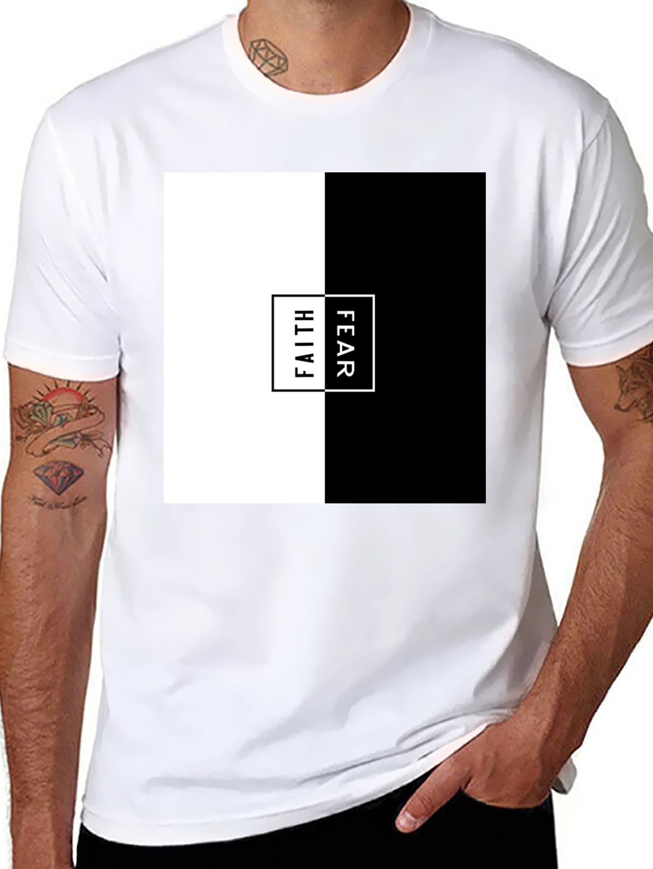 Faith Over Fear Graphic Tee - Mens Black T-Shirt