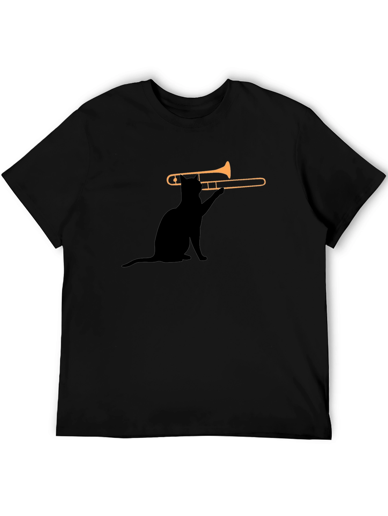 Cat Trombone T-Shirt - Cool Music Tee
