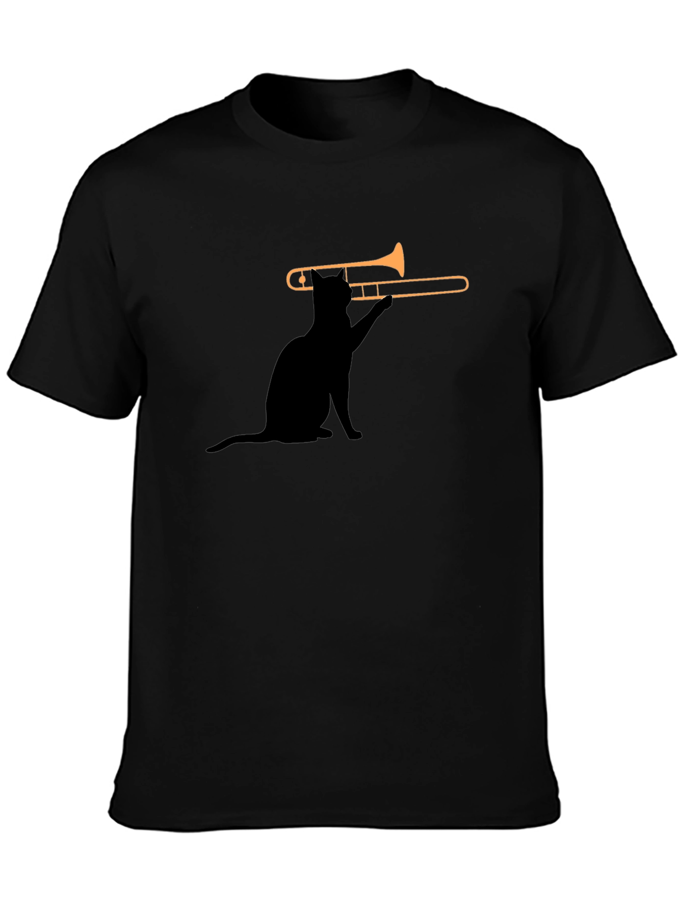 Cat Trombone T-Shirt - Cool Music Tee