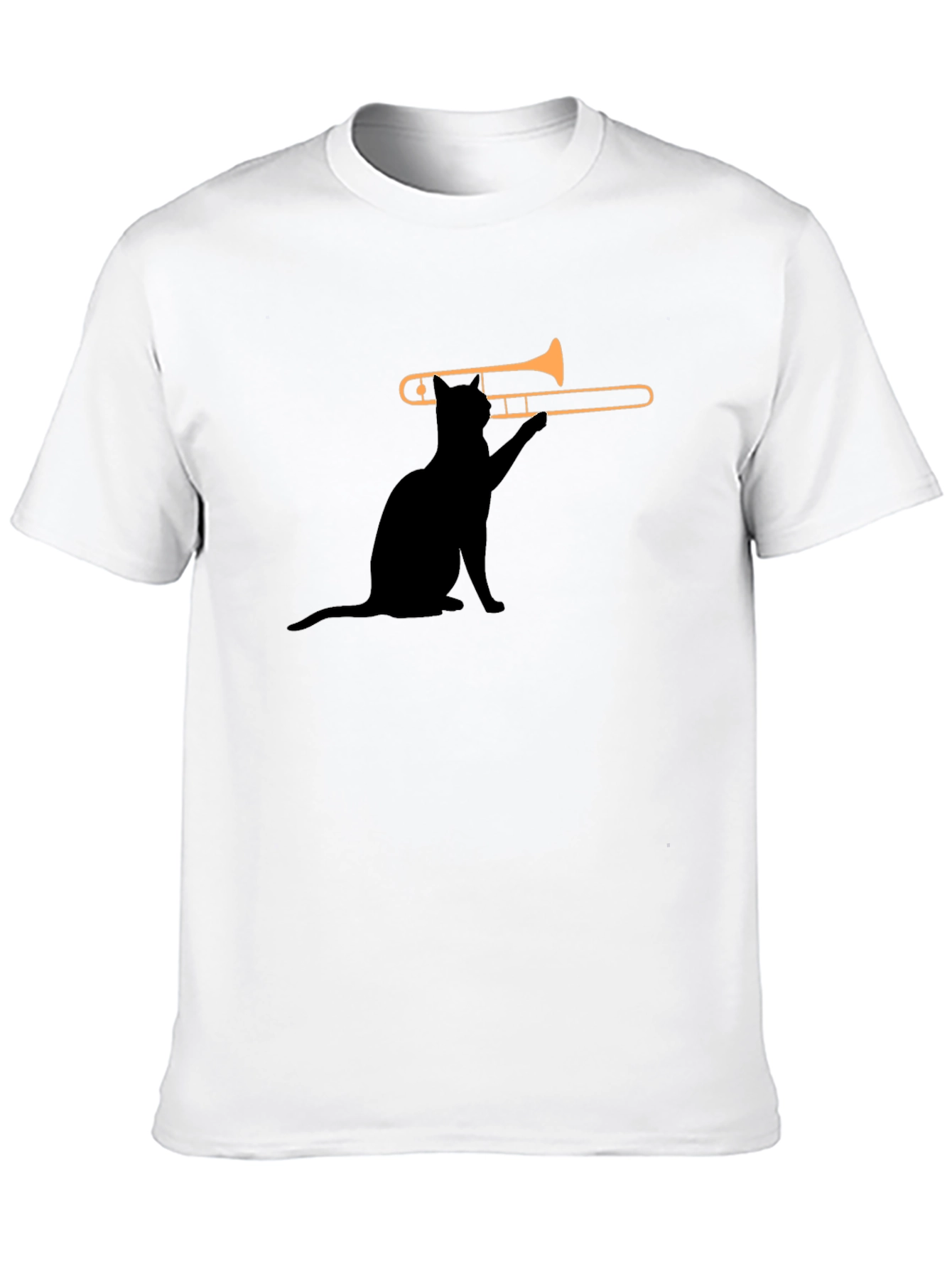 Cat Trombone T-Shirt - Cool Music Tee