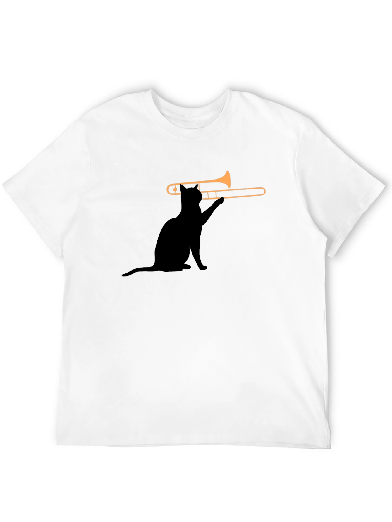 Cat Trombone T-Shirt - Cool Music Tee