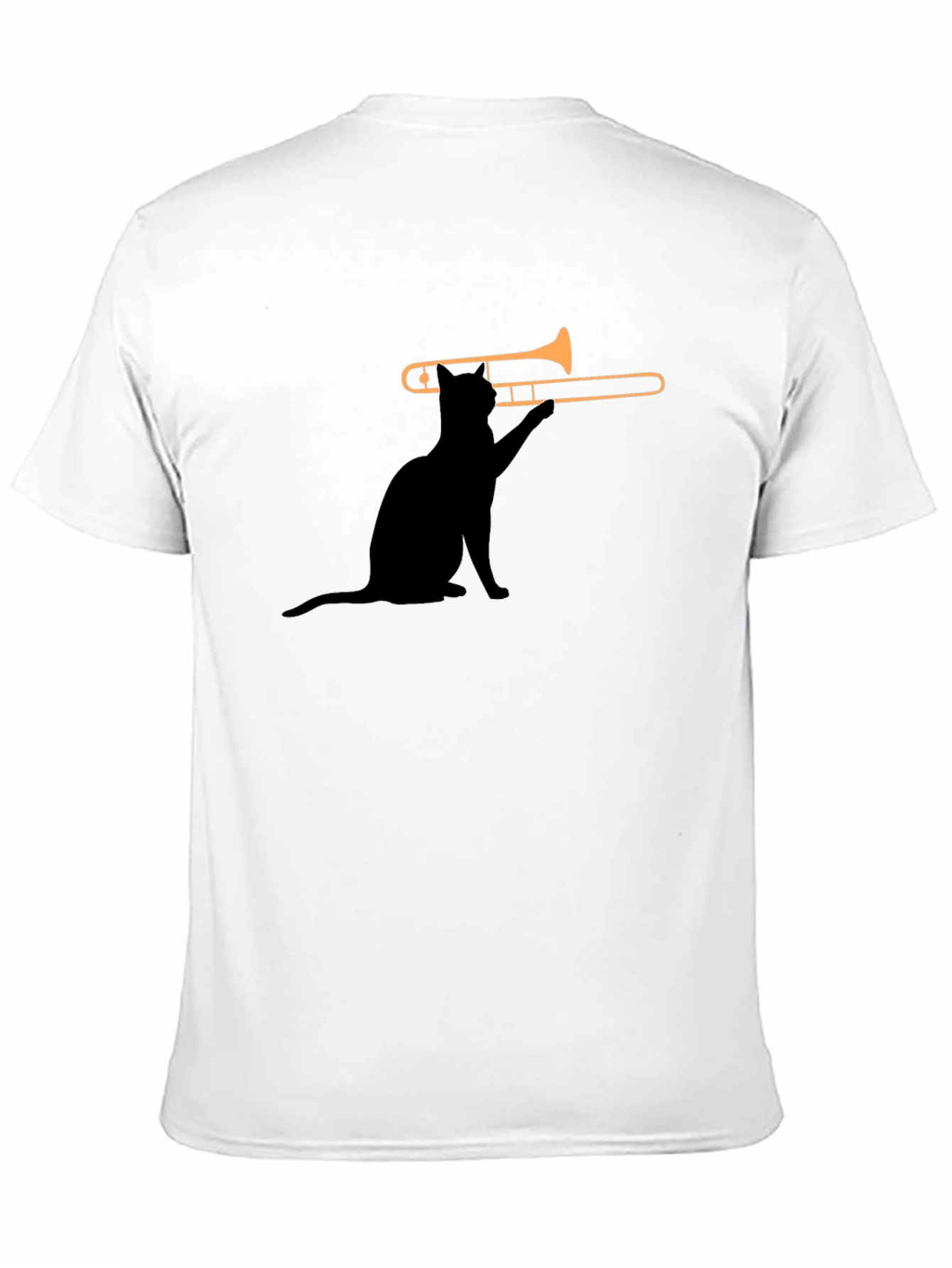 Cat Trombone T-Shirt - Cool Music Tee