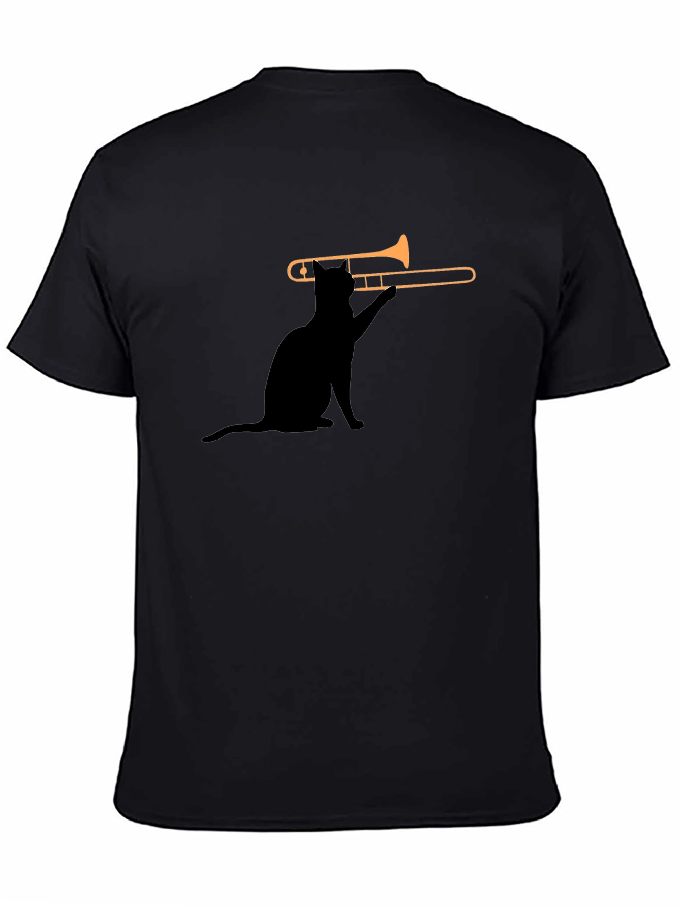 Cat Trombone T-Shirt - Cool Music Tee