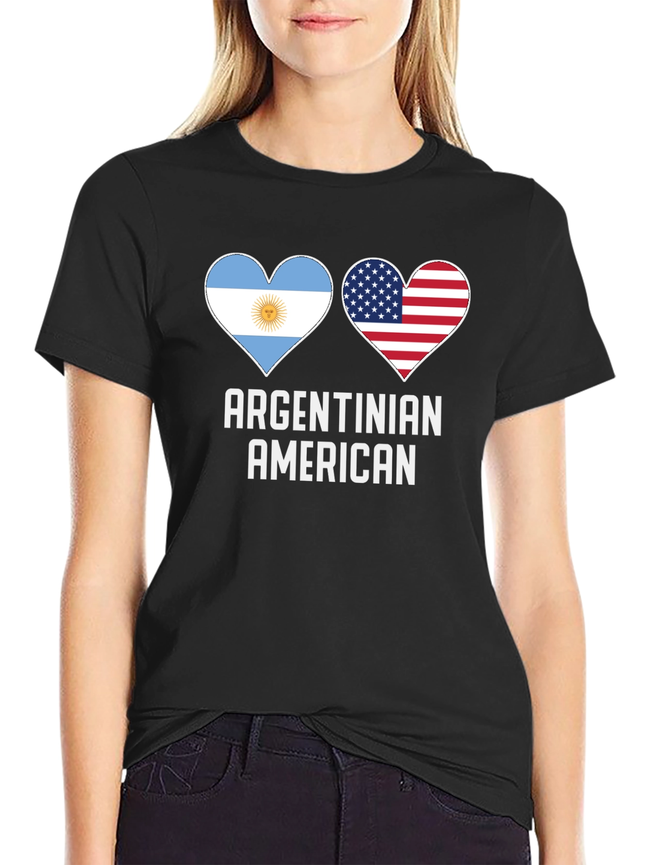 Argentinian American Flag Heart T-Shirt