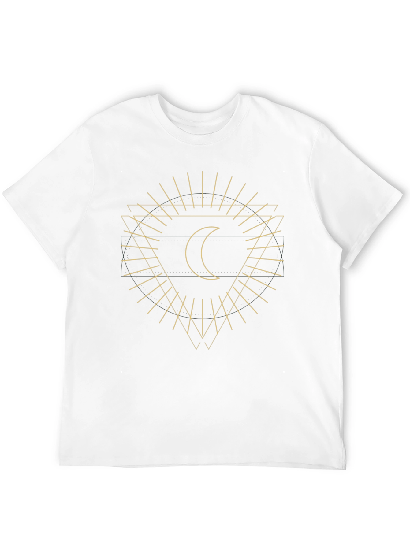 Geometric Moon Graphic Black T-Shirt