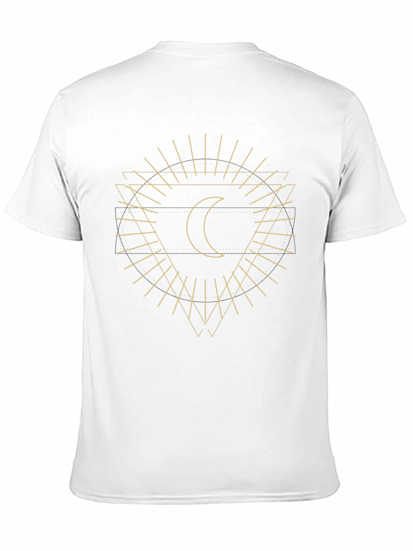 Geometric Moon Graphic Black T-Shirt