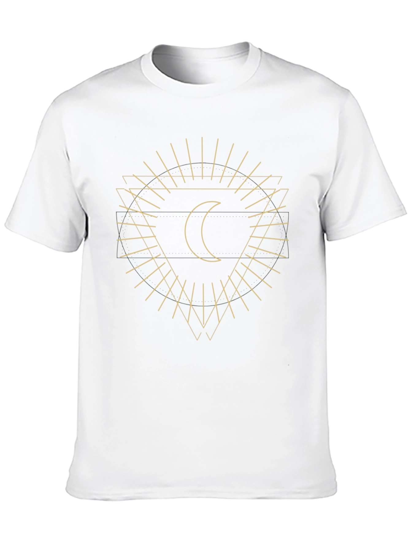 Geometric Moon Graphic Black T-Shirt