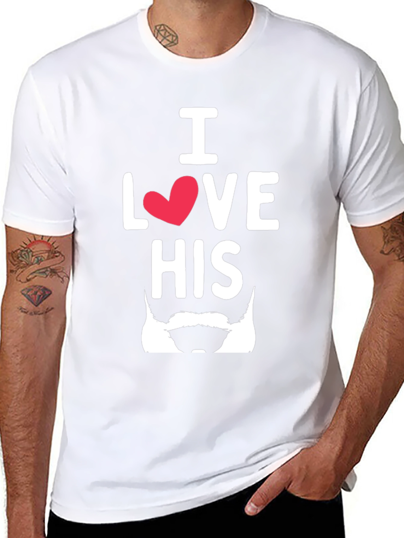 I Love His Beard T-Shirt Funny Design
