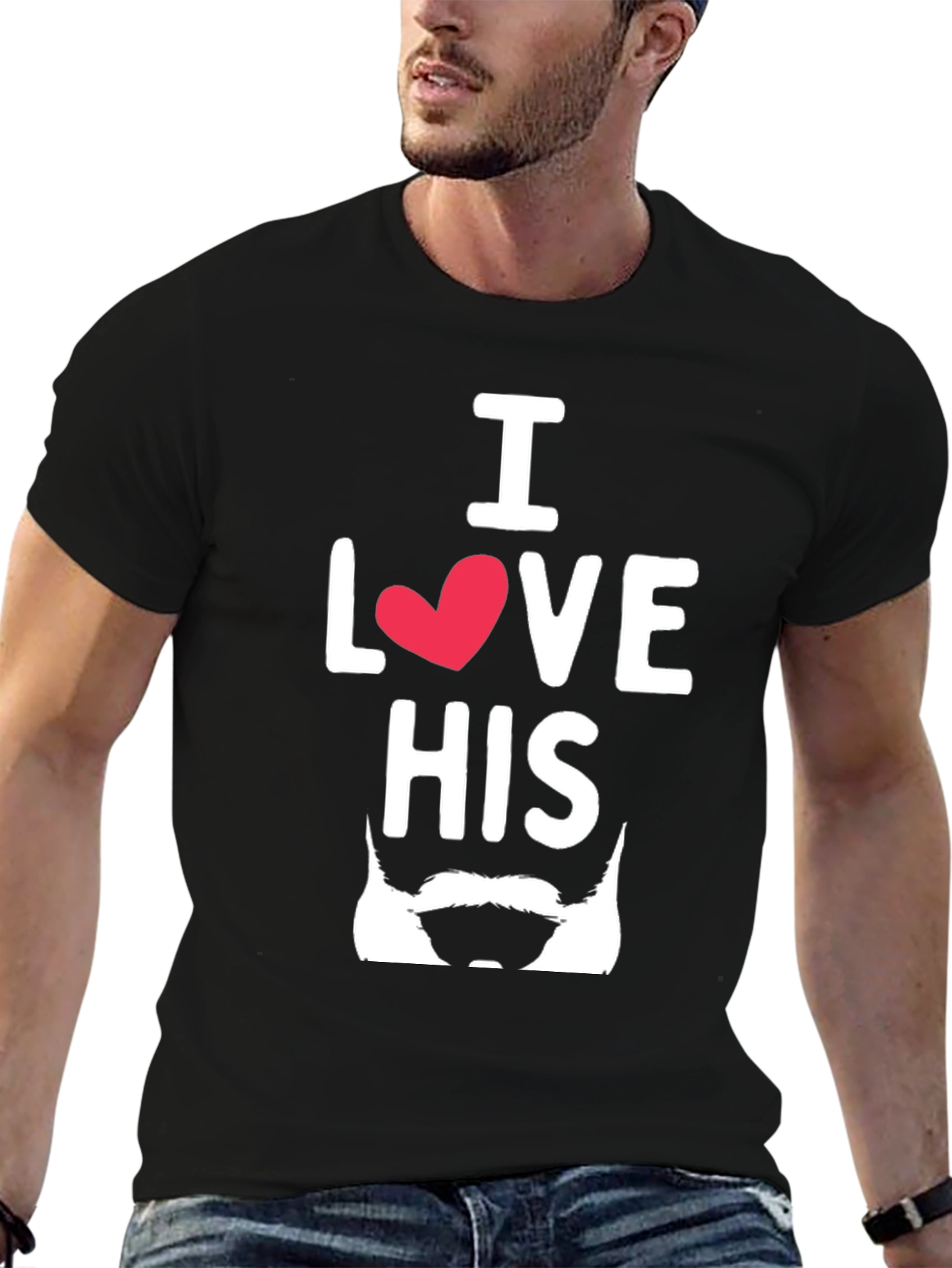 I Love His Beard T-Shirt Funny Design