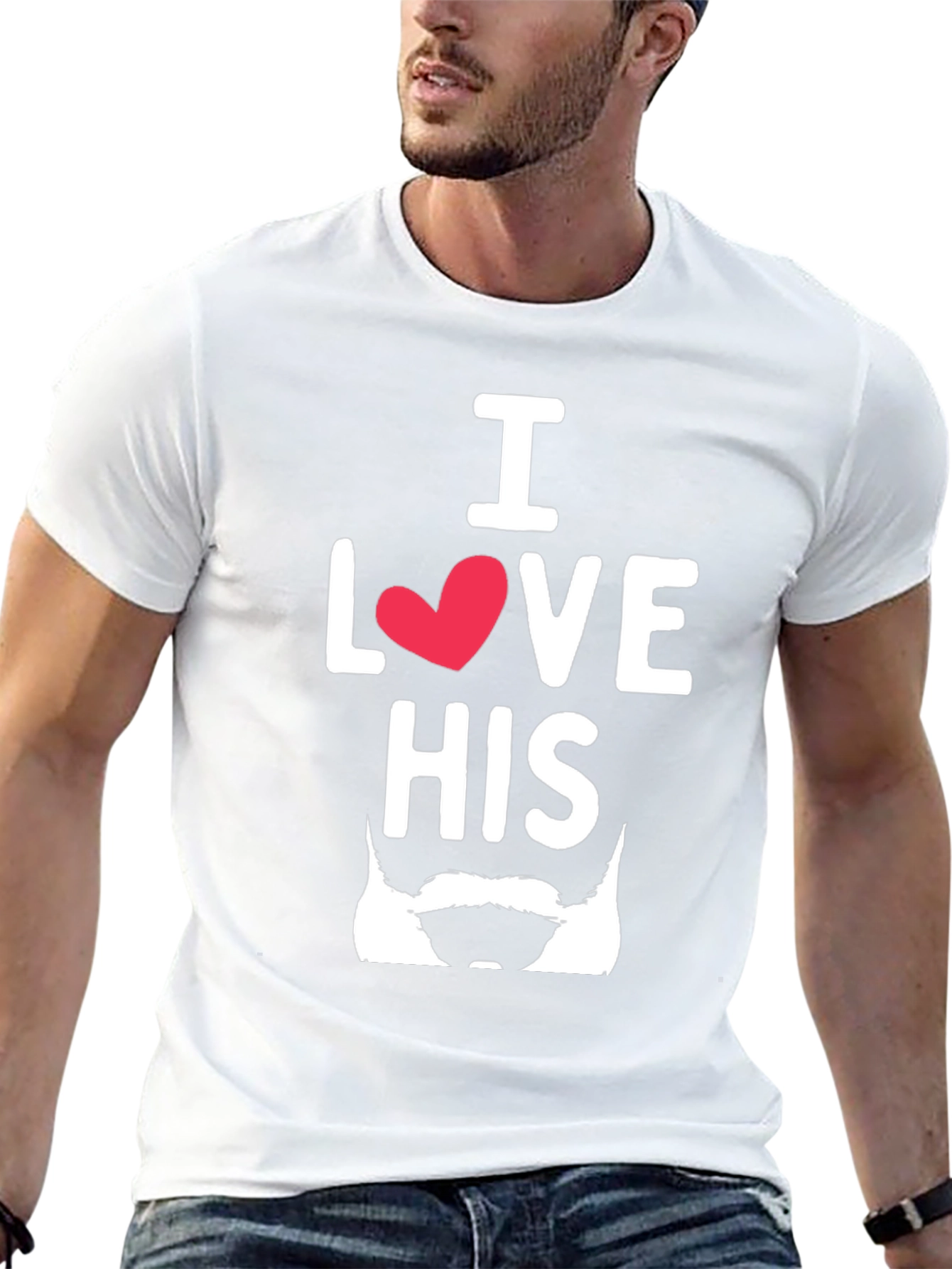 I Love His Beard T-Shirt Funny Design