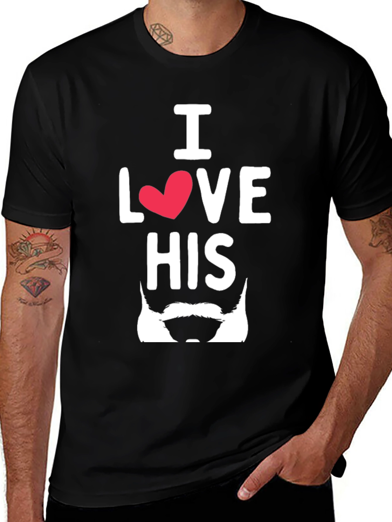 I Love His Beard T-Shirt Funny Design
