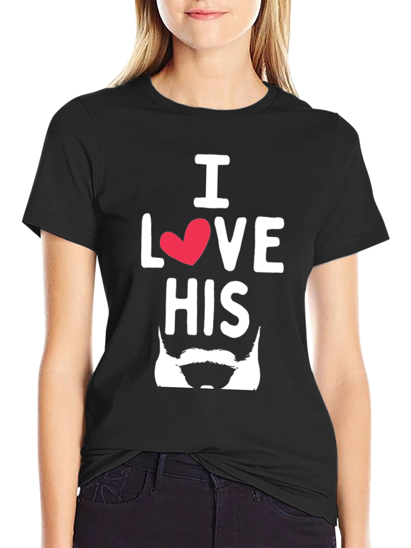 I Love His Beard T-Shirt Funny Design