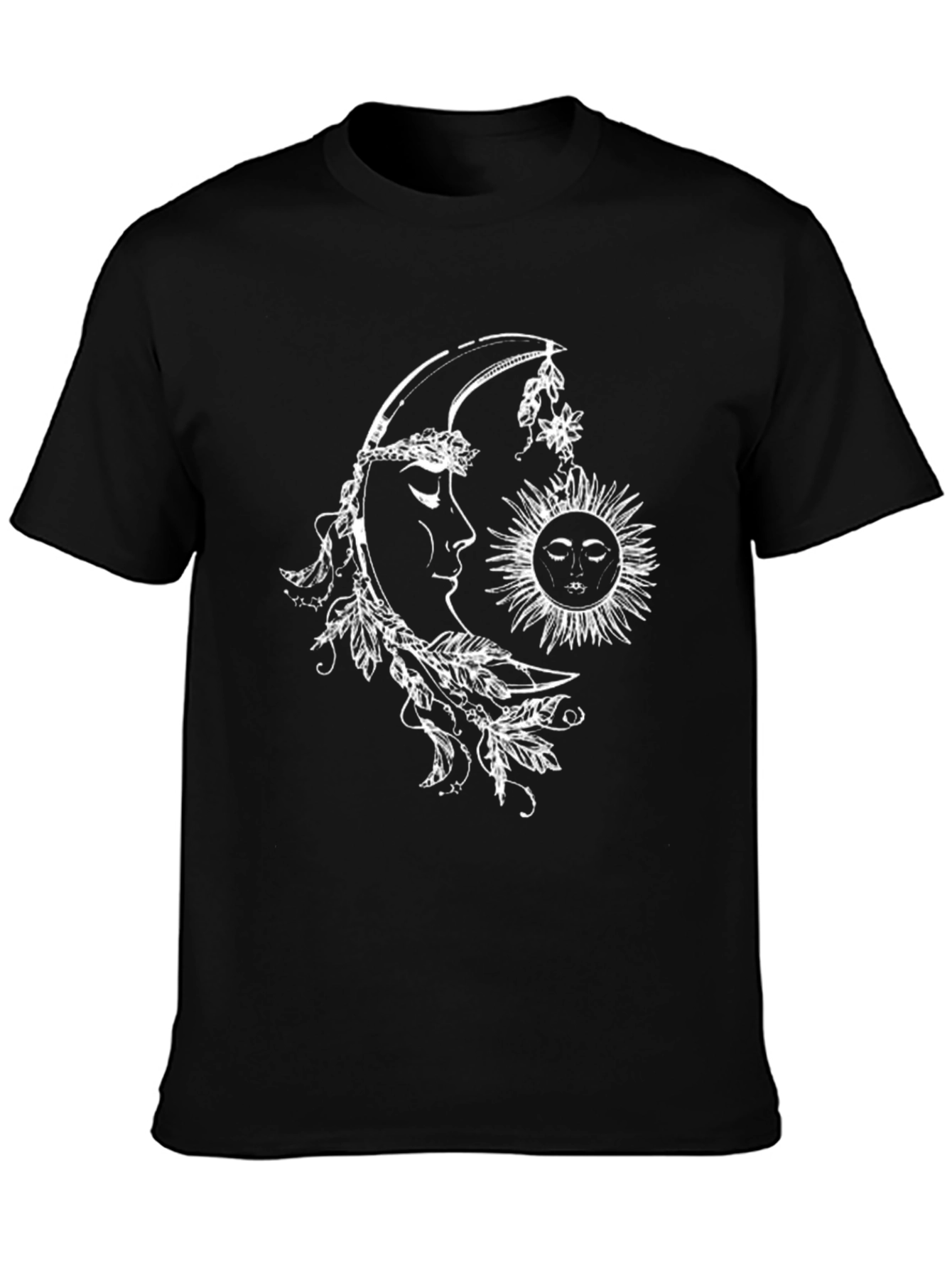 Celestial Sun and Moon Graphic T-Shirt