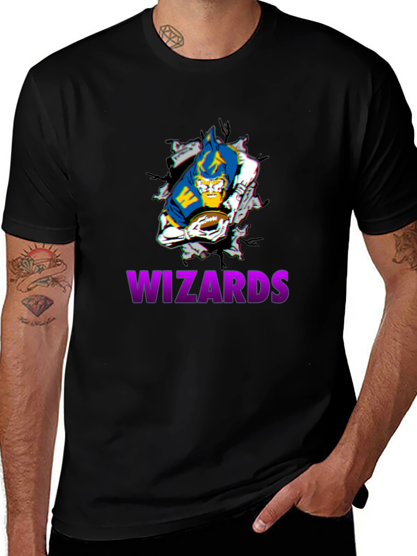 Wizards Football Graphic Tee - Black