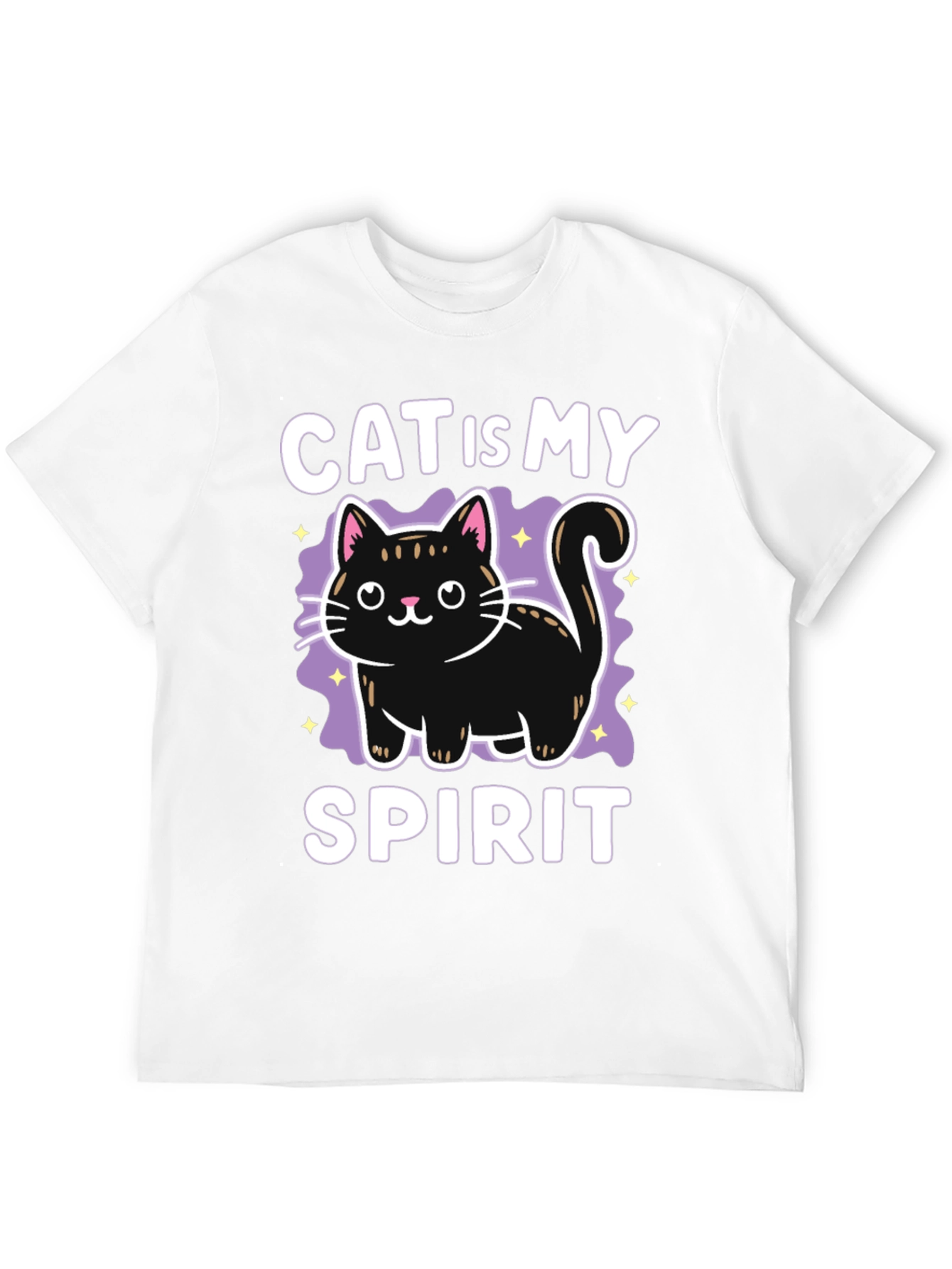 Cat Is My Spirit Animal Black T-Shirt