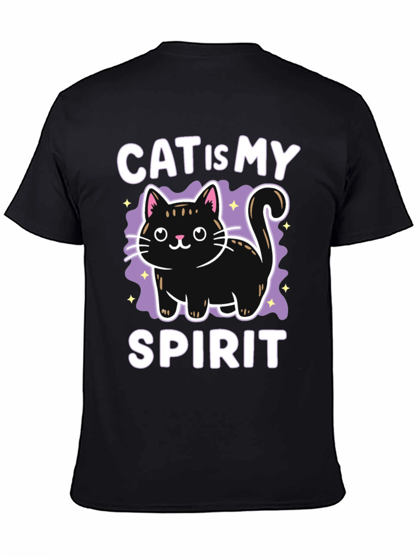 Cat Is My Spirit Animal Black T-Shirt