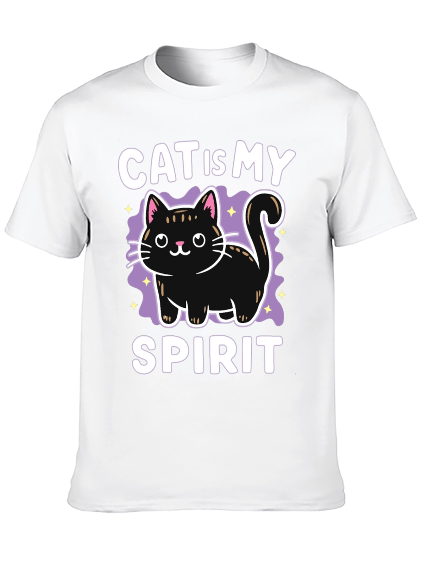 Cat Is My Spirit Animal Black T-Shirt