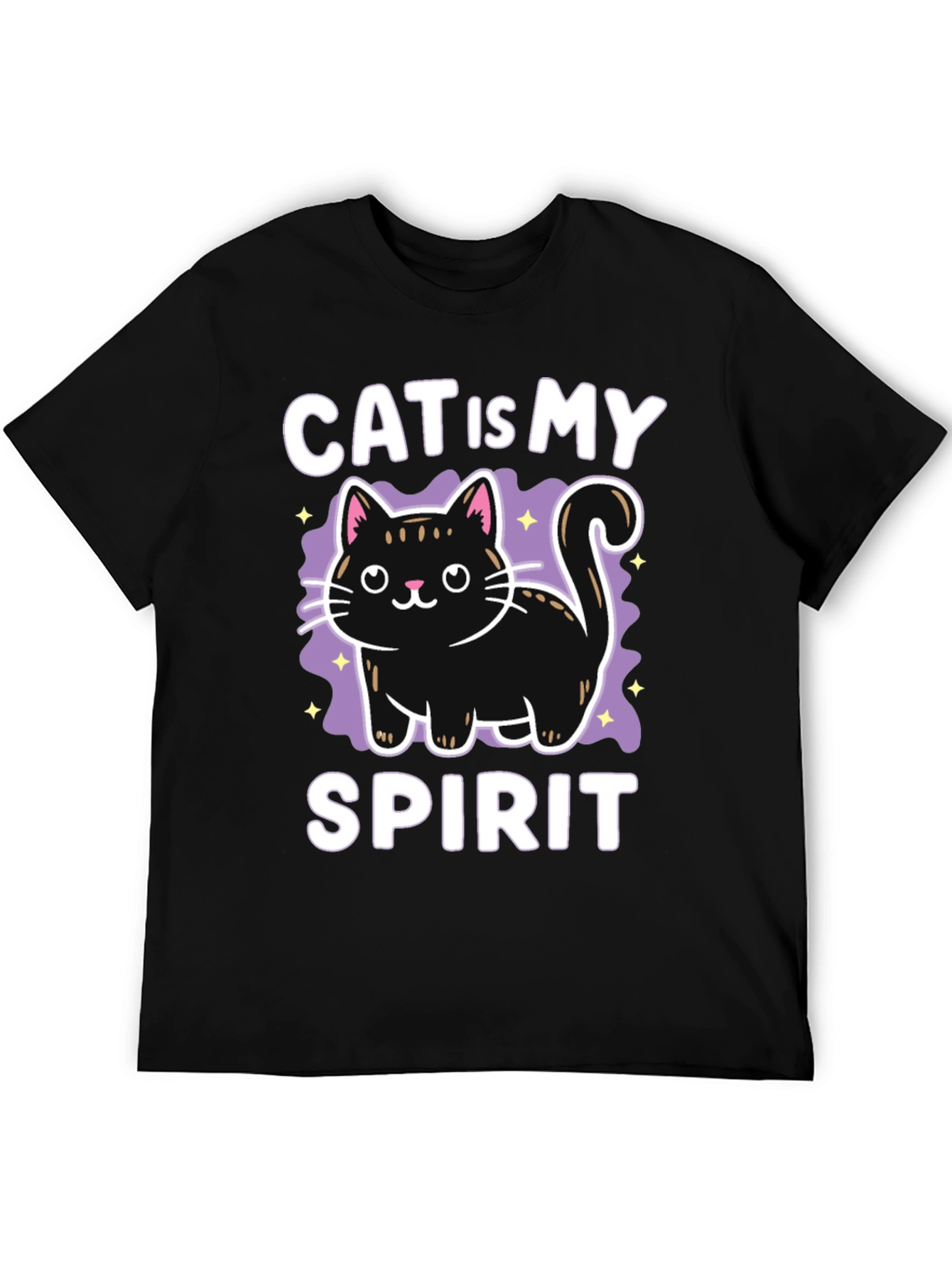 Cat Is My Spirit Animal Black T-Shirt