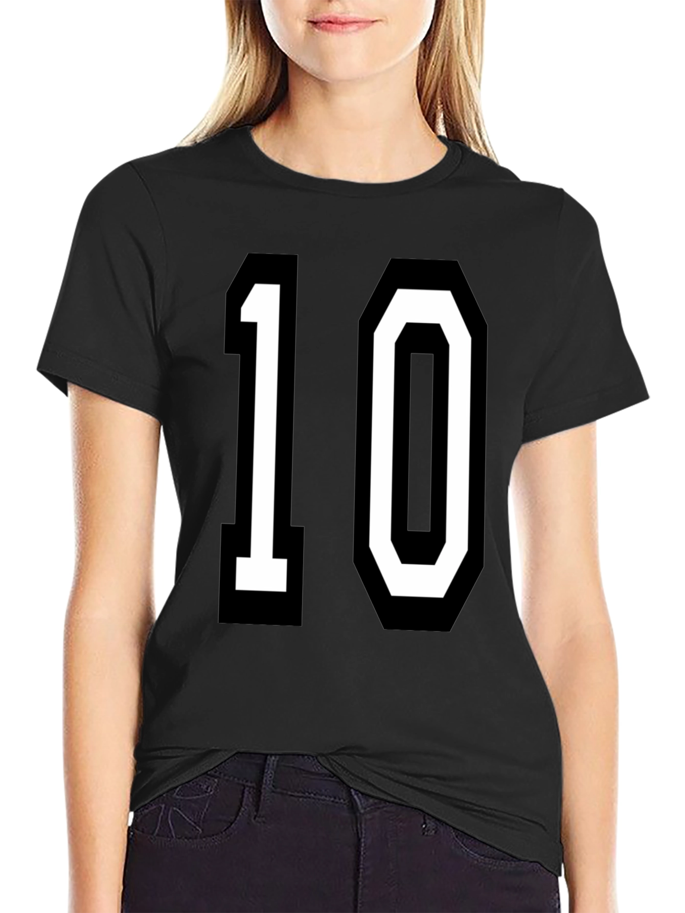 Classic Number 10 Graphic Tee - Black