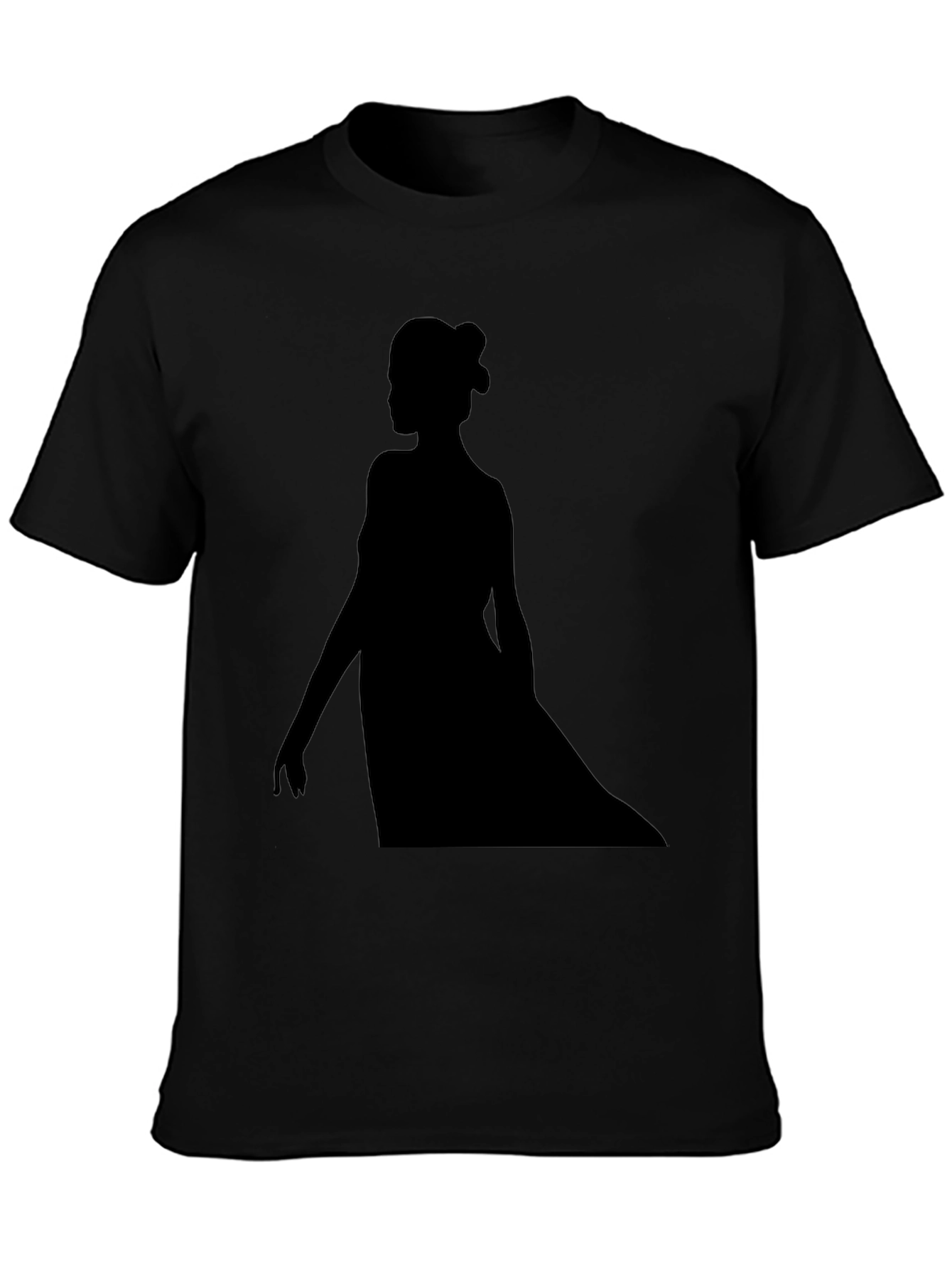 Elegant Silhouette Graphic Black T-Shirt