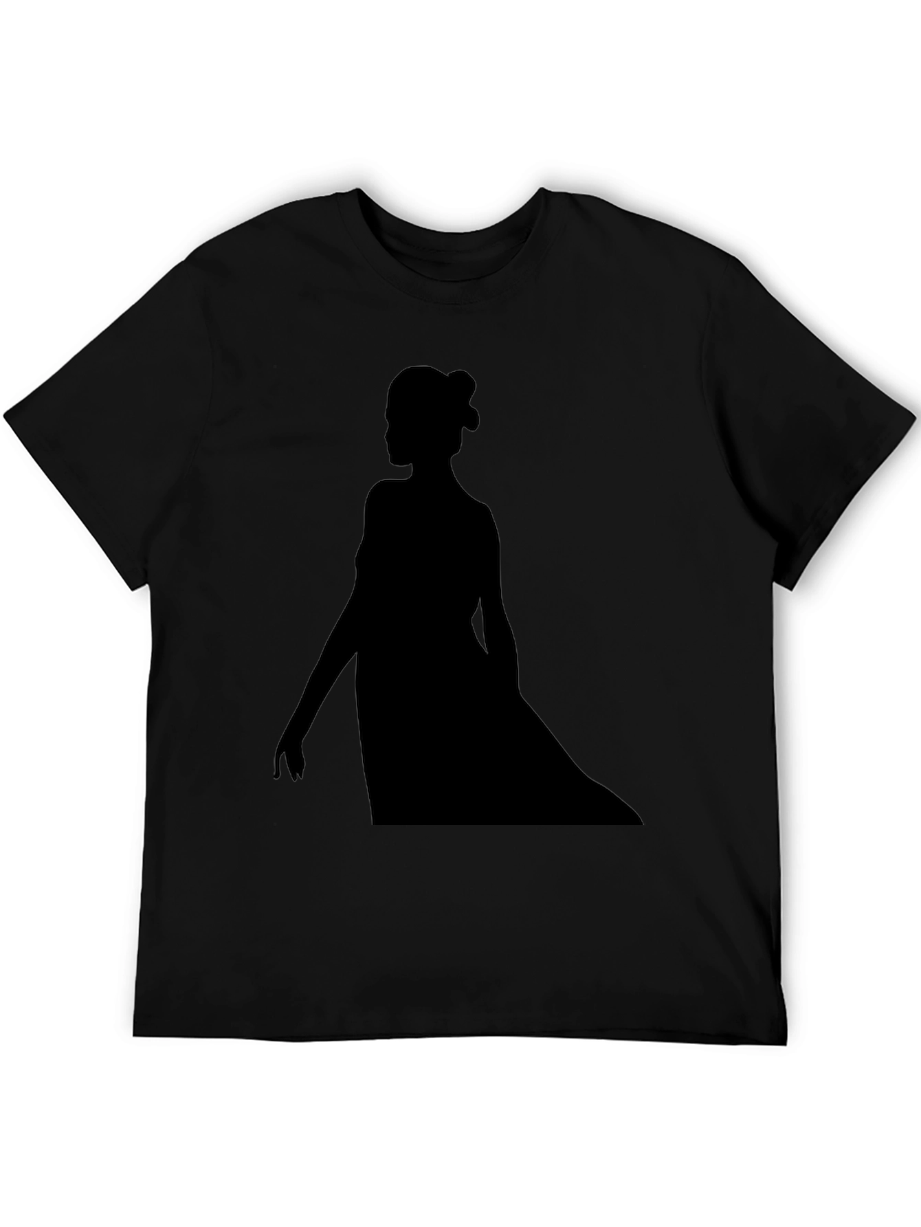Elegant Silhouette Graphic Black T-Shirt