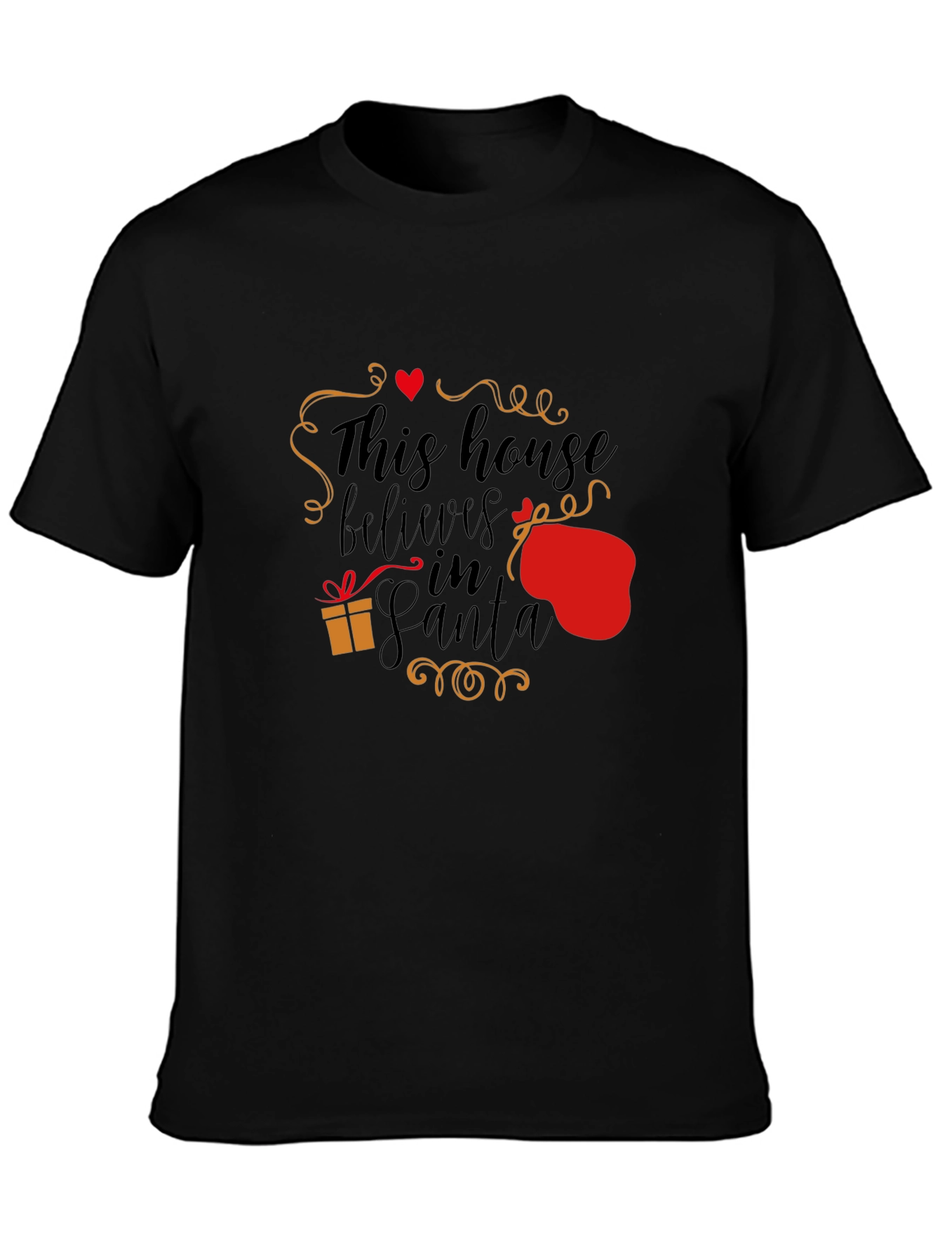 This House Believes in Santa Black T-Shirt