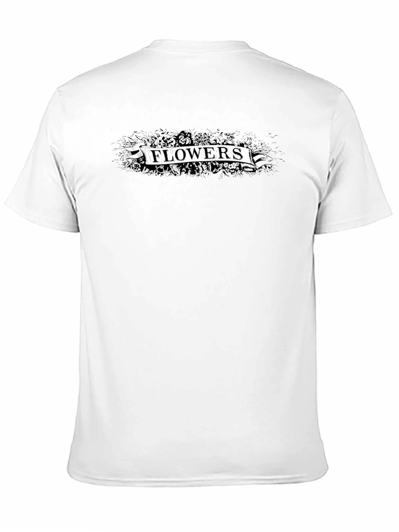 Flowers Graphic Print Tee - Black Casual T-Shirt
