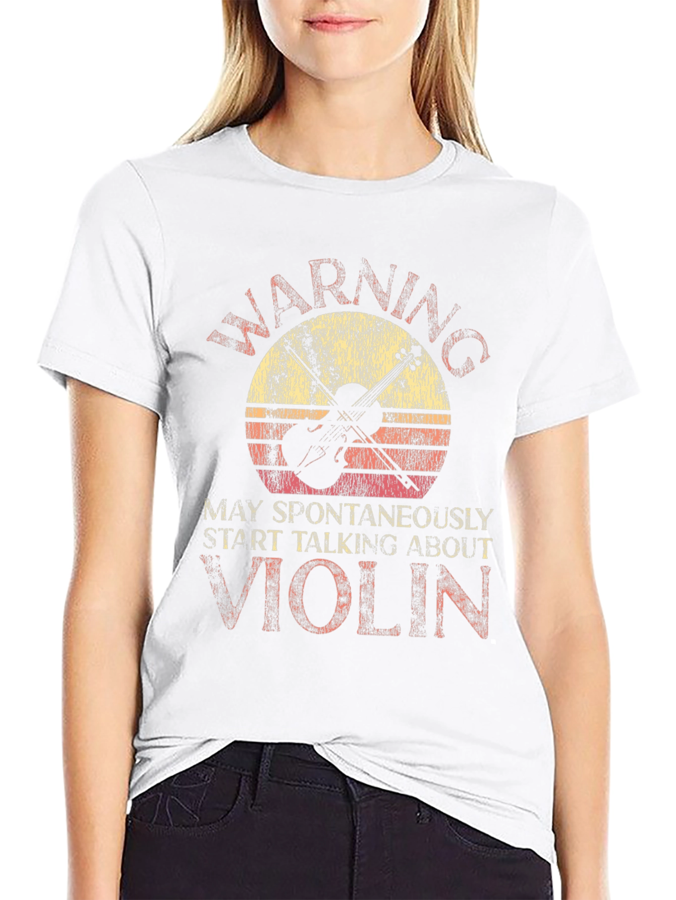 Warning May Spontaneously Start Talking About Violin T-Shirt