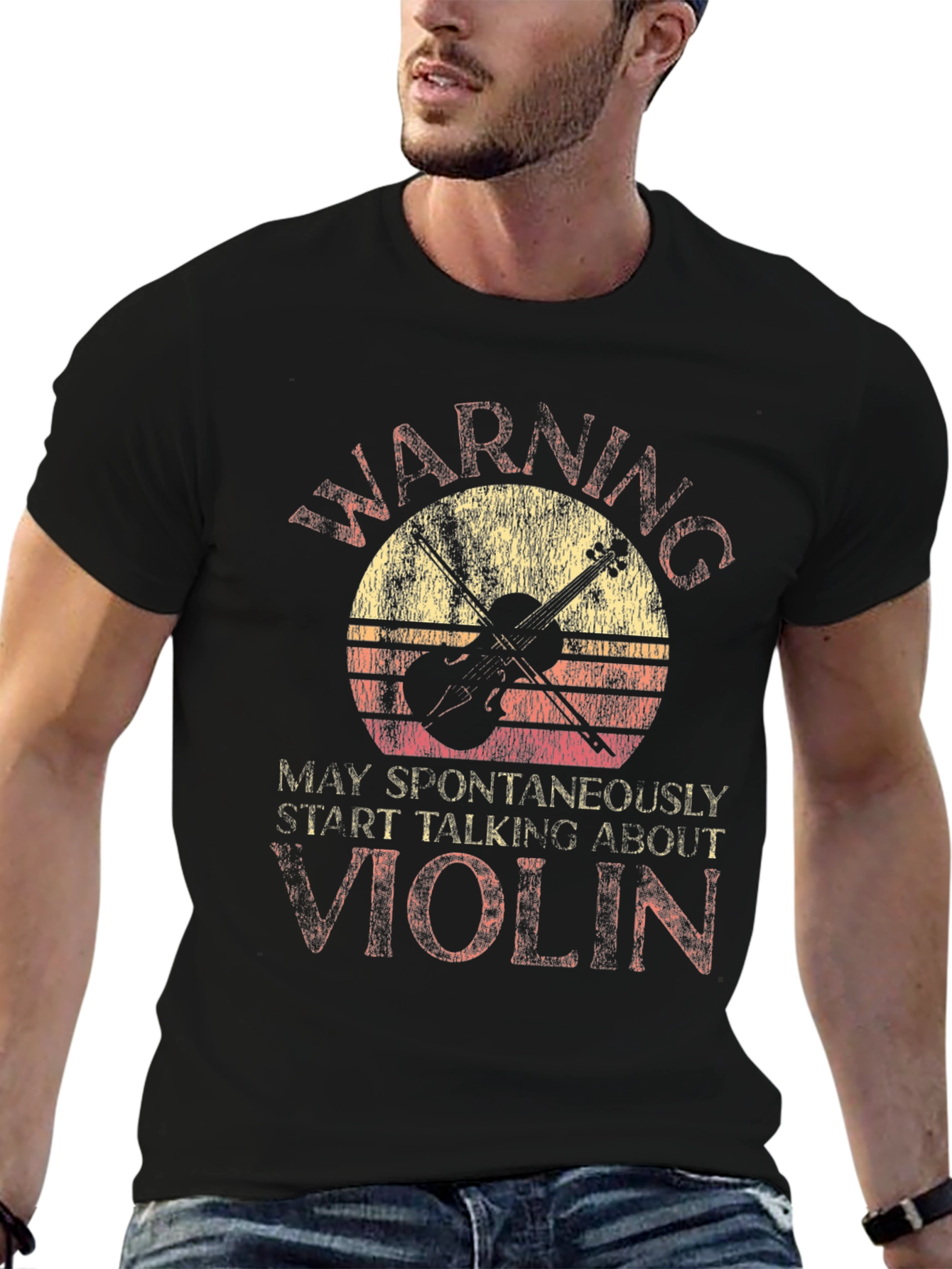 Warning May Spontaneously Start Talking About Violin T-Shirt