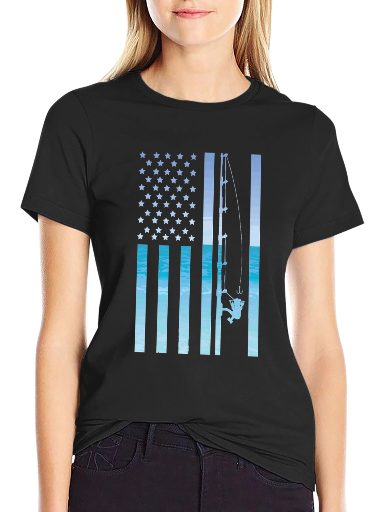 American Flag Fishing T-Shirt