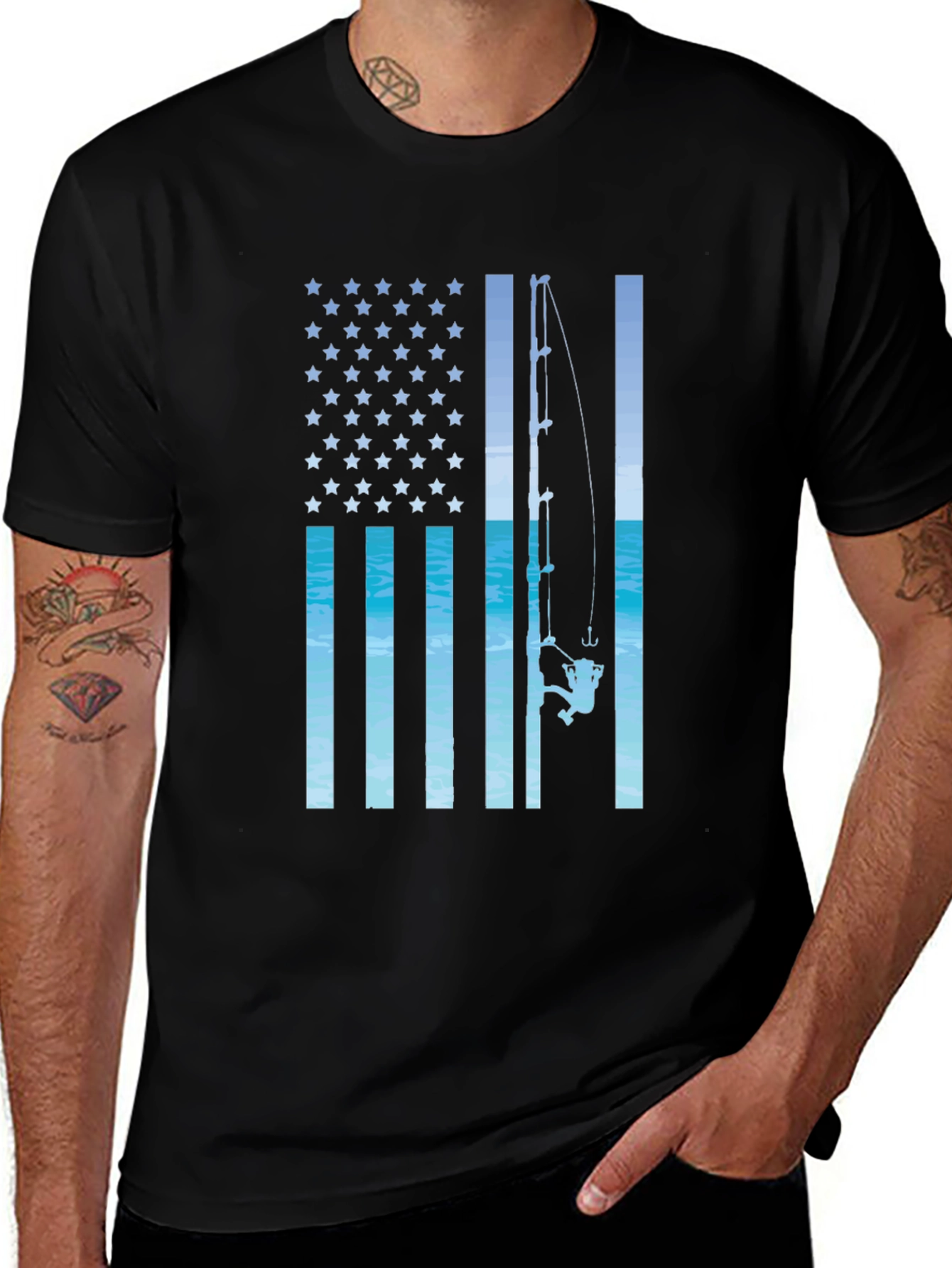 American Flag Fishing T-Shirt