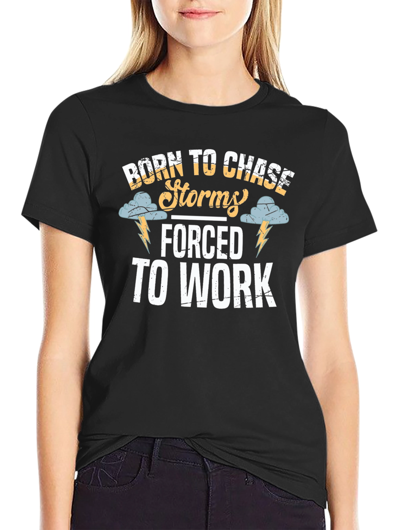 Born to Chase Storms Funny Graphic T-Shirt
