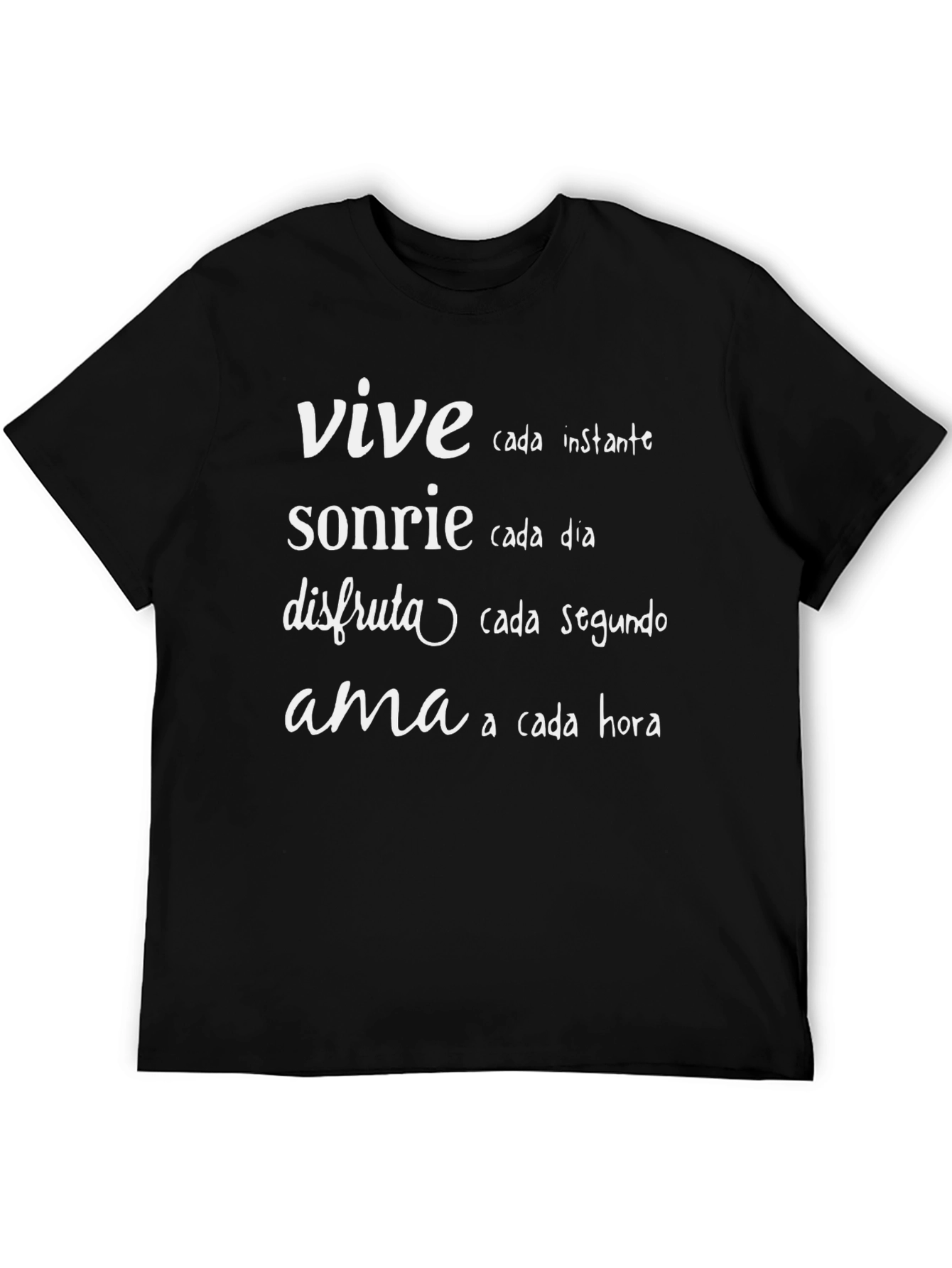 Inspirational Spanish Quote Graphic Tee - Vive Sonrie Ama