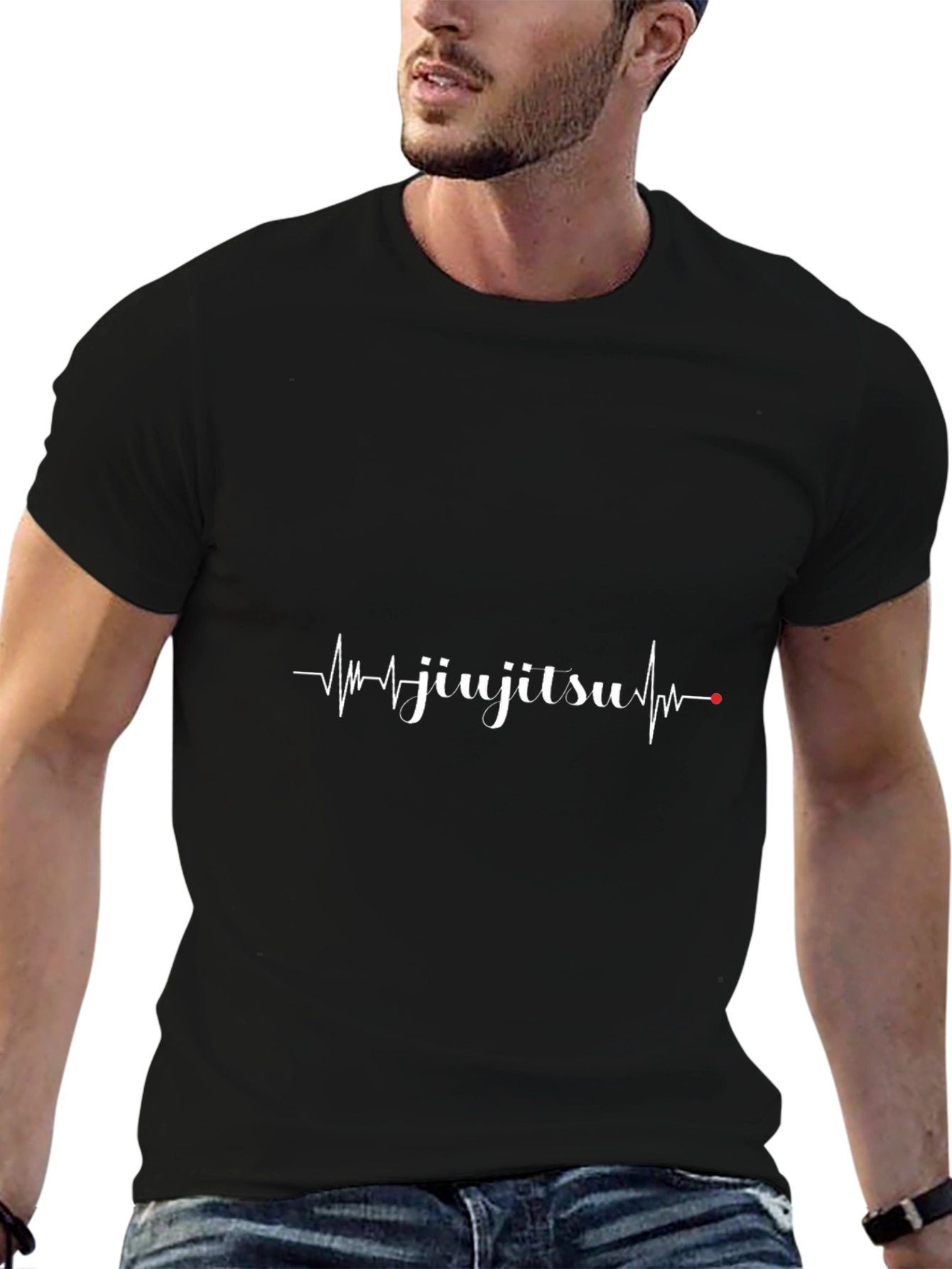 Jiu Jitsu Heartbeat Graphic Tee - Black