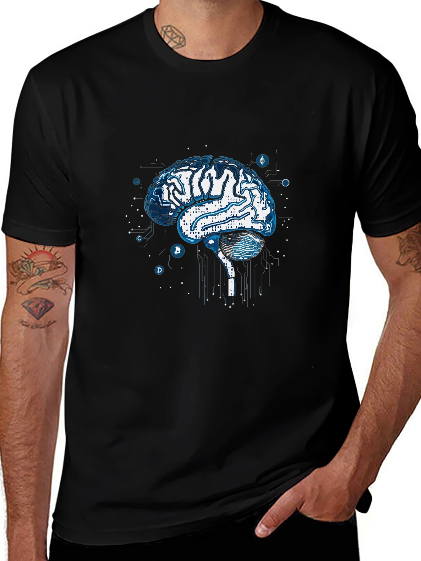 Brain Circuit T-Shirt - Modern Tech Design