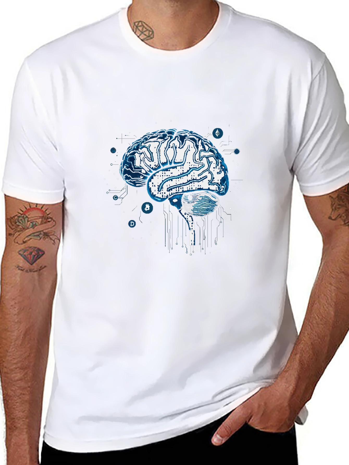 Brain Circuit T-Shirt - Modern Tech Design