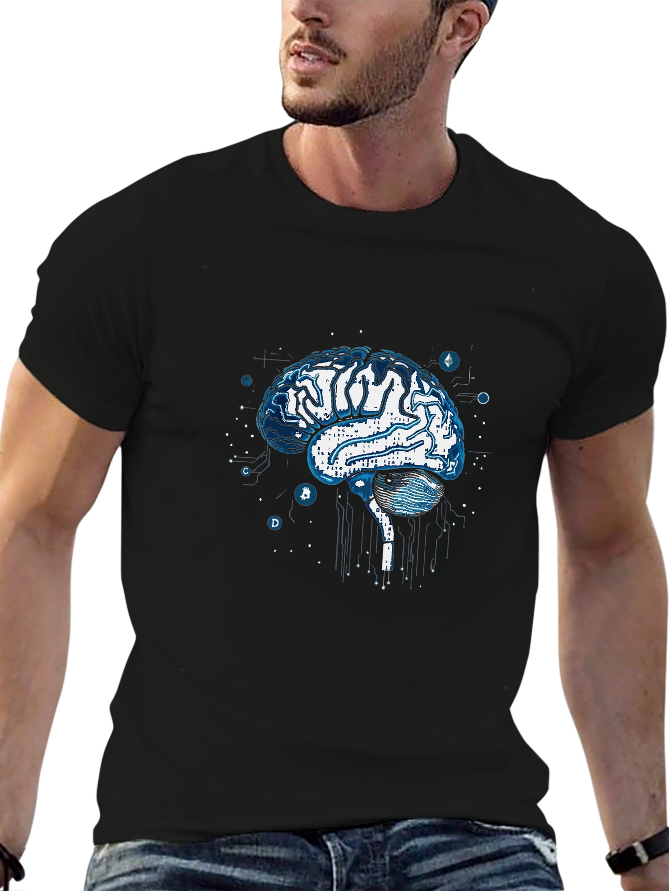 Brain Circuit T-Shirt - Modern Tech Design