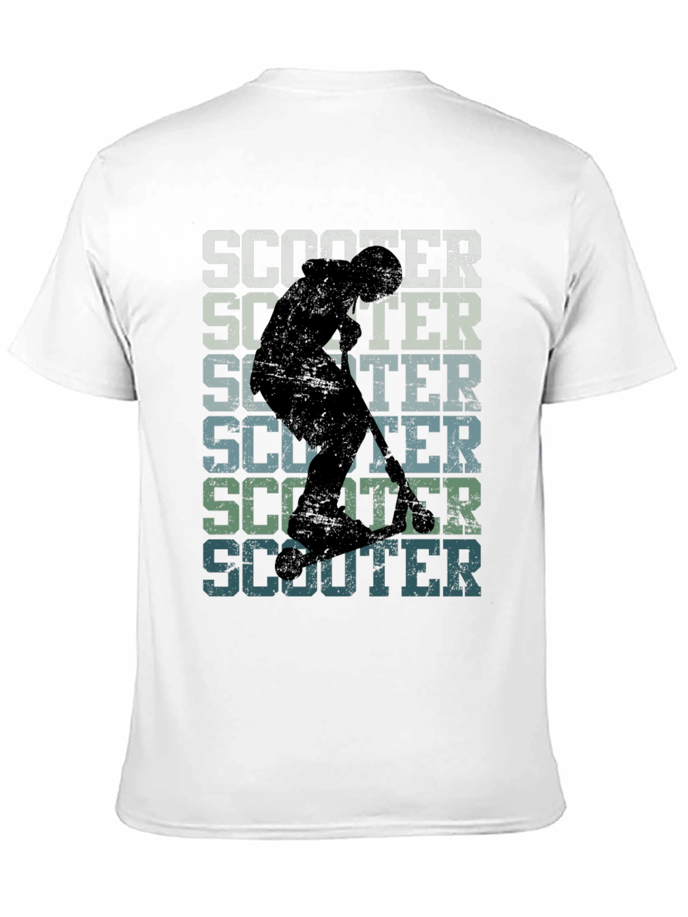 Retro Scooter Graphic Tee - Black Cotton T-Shirt