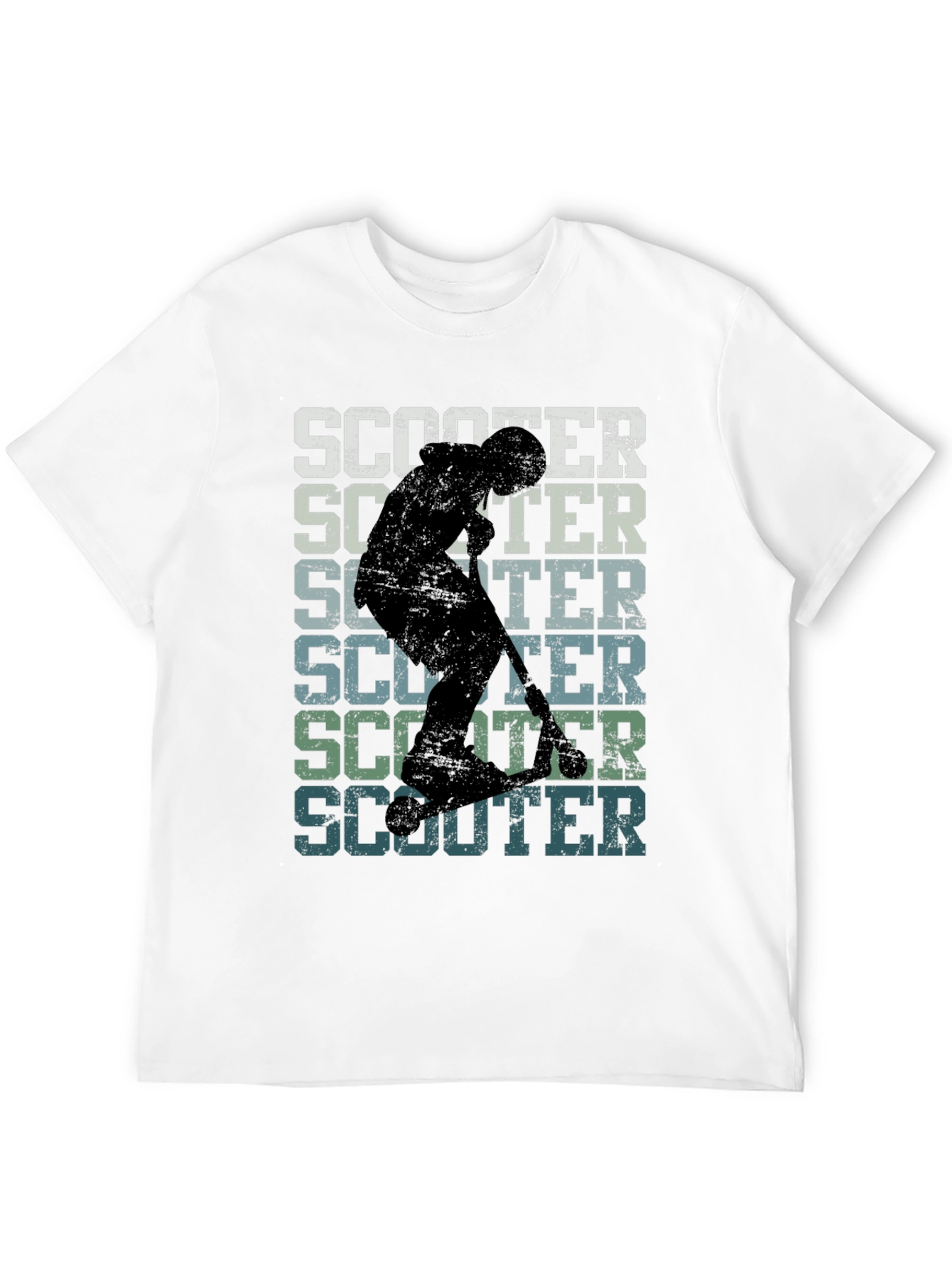 Retro Scooter Graphic Tee - Black Cotton T-Shirt