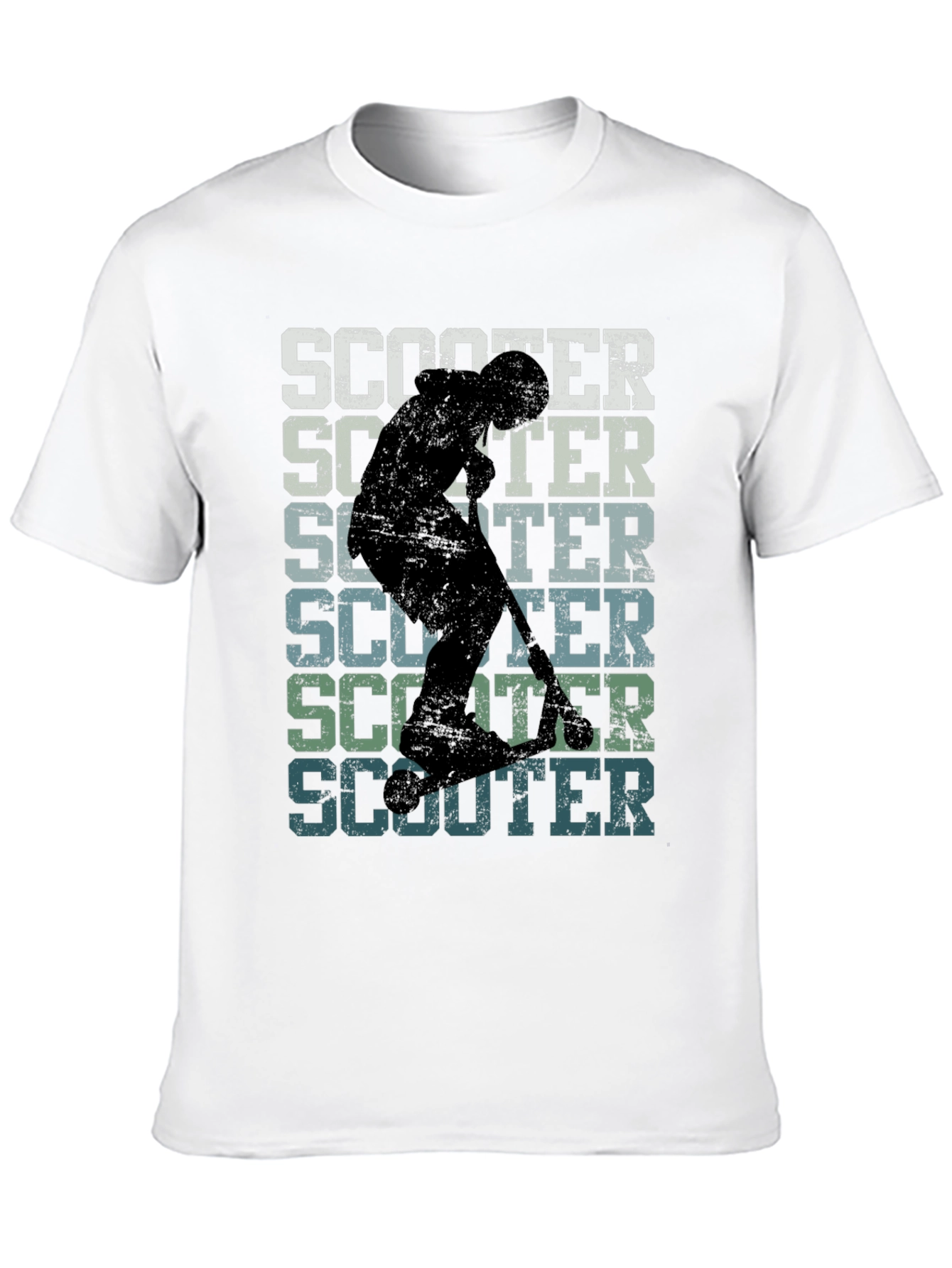 Retro Scooter Graphic Tee - Black Cotton T-Shirt