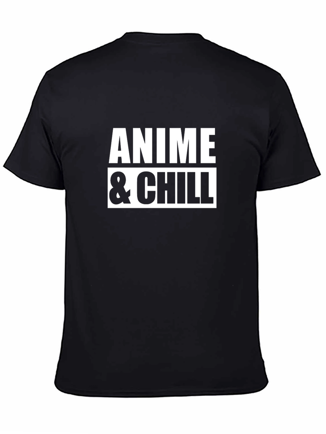 Anime & Chill Black Graphic T-Shirt