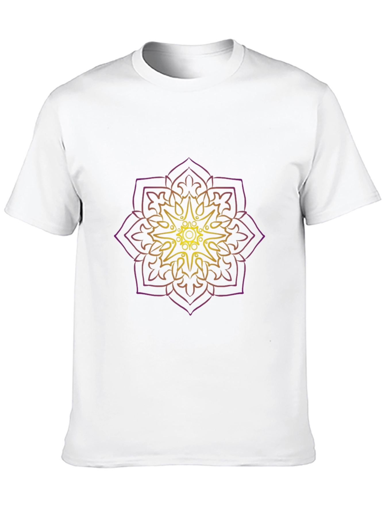 Mens Black T-Shirt with Mandala Design