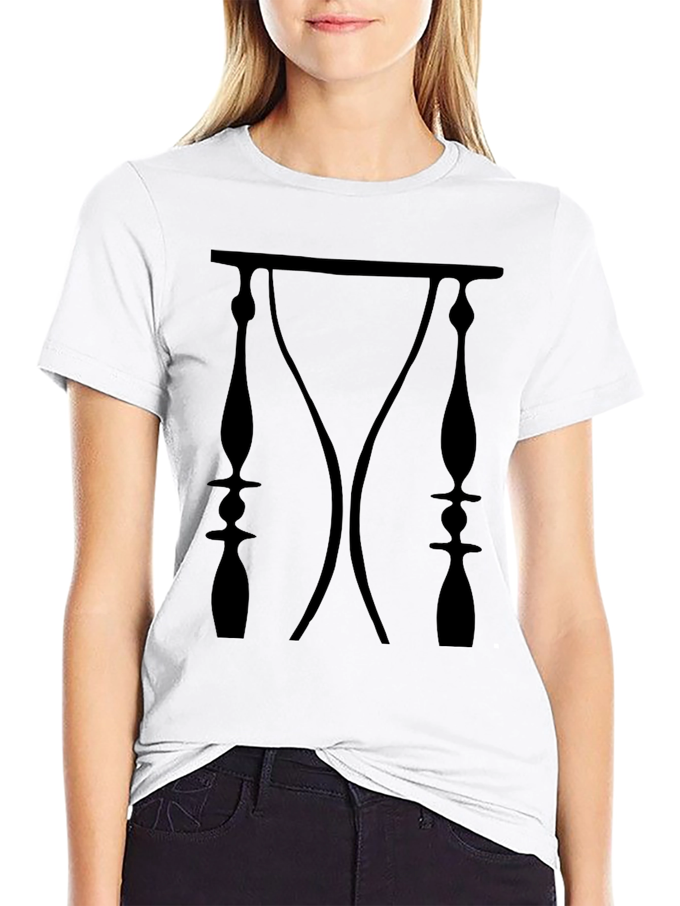 Optical Illusion Face T-Shirt - Black